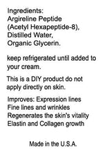 Anti-Aging DIY 100% Argireline Peptides Solution Add to Your Own Cream, Serum or Moisturizer.