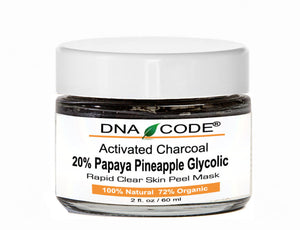 Activated Bamboo Charcoal Clear Skin Mask Peel 20% Papaya Pineapple Enzyme+Glycolic w/ Argireline, Hyluronic Acid, CoQ10.