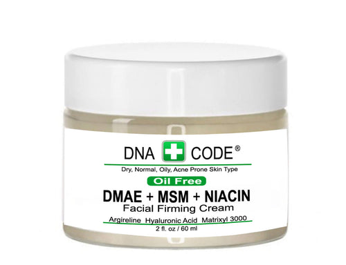 OIL FREE DMAE+MSM+NIACIN Firming Cream, 100% Pure Hyaluronic Acid, Argireline, Matrixyl 3000