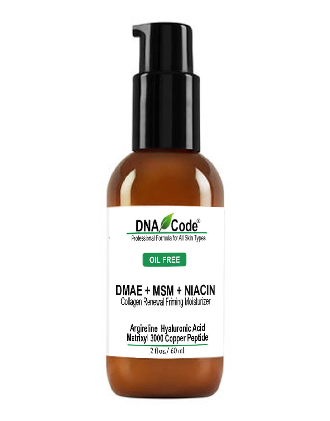 OIL FREE DMAE+MSM+NIACIN Firming Moisturizer, 100% Pure Hyaluronic Acid +Matrixyl 3000