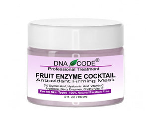 Fruit Enzyme Cocktail Antioxidant Firming Clay Facial Mask-Pomegranate, Black+Blue Berry, CoQ10. Reduce Pores, Tighten Skin+Look Younger.