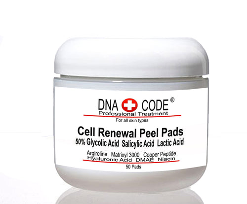 AntiAging Peel Pads-50% Glycolic Cell Renewal Peel Pads+ Salicylic, Lactic Acid, Argireline, DMAE