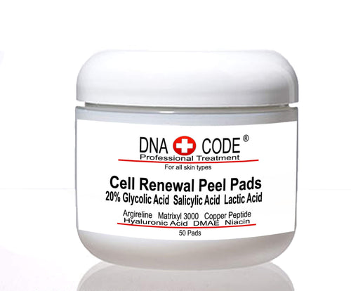 AntiAging Peel Pads-20% Glycolic Cell Renewal Peel Pads+ Salicylic, Lactic Acid, Argireline, DMAE.