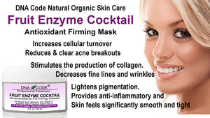 Fruit Enzyme Cocktail Antioxidant Firming Clay Facial Mask-Pomegranate, Black+Blue Berry, CoQ10. Reduce Pores, Tighten Skin+Look Younger.