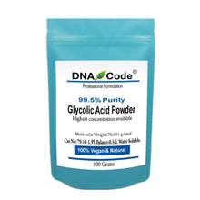 DNA Code- DIY Glycolic Crystal Powder 99.5% Purity, Cosmetic Grade. Make Your Own Peel and Mask. Add to Cream, Lotion.