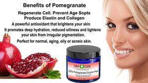 20% Pomegranate Enzyme Peel 2 oz w/ Vita.C, B1, B12, CoQ10, Lactic acid. Improve skin texture. Helps reduce age spots and hyper-pigmentation.